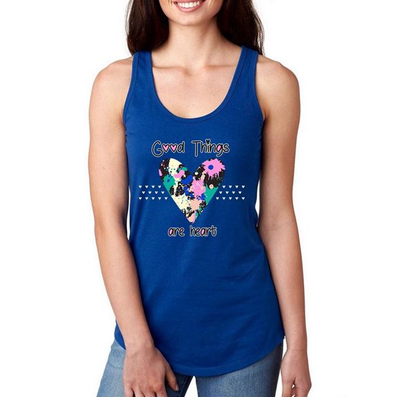 Good Things Are Heart Racerback Tank Women -Image by Shutterstock, Female Large