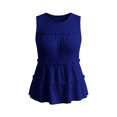 thumbnail image 6 of Cilsoka Women's Casual Tiered Shirred Tank Top Crew Neck Sleeveless Pleated Flared Hem Babydoll Tee Shirt Blouse Tops, 6 of 7