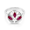 thumbnail image 2 of Gem Stone King 925 Sterling Silver Red Created Ruby Family Tree of Life Ring for Women (0.90 Cttw, Gemstone July Birthstone, Size 7), 2 of 4