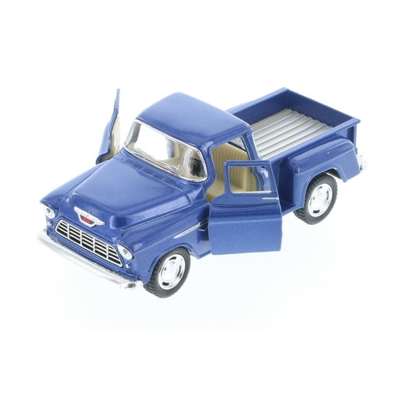 1955 Chevy Stepside Pickup Truck, Blue - Kinsmart 5330D - 1/32 Scale Diecast Model CarResin