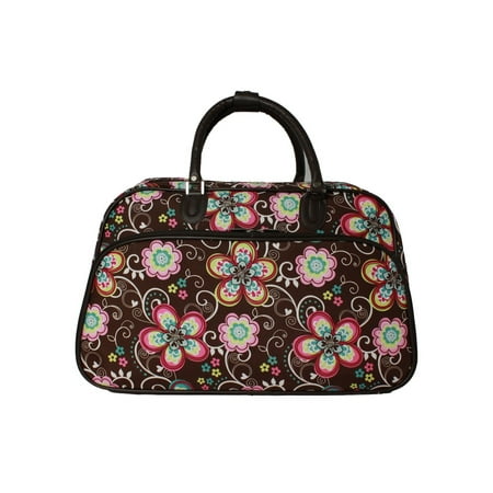 World Traveler Value Series Daisy 21-Inch Carry-On Duffel Bag - Brown Daisy