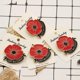 thumbnail image 3 of 4 PC Women Poppy Brooches Red Flower Lapel Pins Girls Breastpin Remembrance Memorial Veterans Day Gift Lest We Forget, 3 of 5