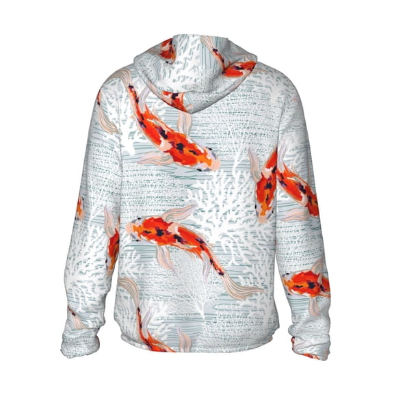 Kdxio Koi Fish Corals,Spring Summer Print Women Men Sun Protection UPF 50  Jackets Zip Up Long Sleeve Hoodie Hiking Lightweight with Pockets