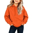 thumbnail image 2 of SERTG Girls Pullover Hoodie Drawstring Pocket Solid Color Long Sleeve Loose Fit Kids Casual School Daily Outdoor Wear Hooded Sweatshirt, 2 of 9