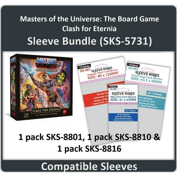 "Masters of the Universe: The Board Game- Clash for Eternia" Compatible Card Sleeve Bundle (8801 X1, 8810 X1, 8816 X1)