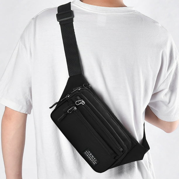 Cangurera Bolsas de pecho 400D PU Cintura Bolsa de almacenamiento Anti-salpicaduras Agua Suministros de viaje al aire libre Likrtyny Para Estrenar