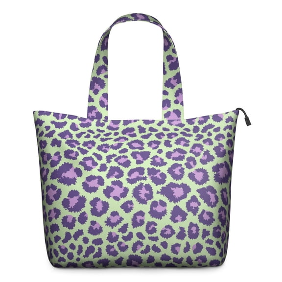Green and Purple Of Leopard Print Travel Tote Bags for Women Carry On,Large Weekender Bags for Women Travel,Multi Functional Duffle Bag for Work,Shopping,Sports