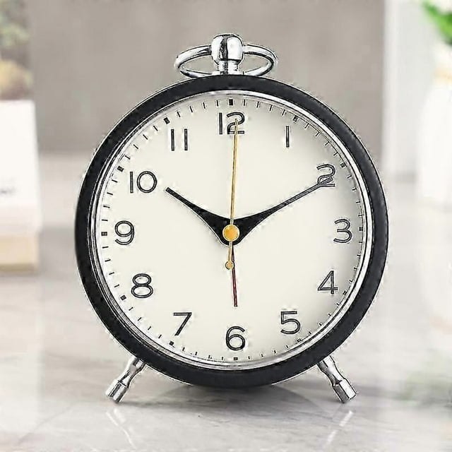 Bedroom Decor Alarm Clock Night Light Retro Non-ticking with Accurate Quartz Movement Vibrant Color Metal Hanging