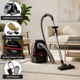 thumbnail image 2 of OVENTE Canister Upright Vacuum Cleaner with 1400W Powerful Suction, Telescoping Wand and Automatic Cord Rewind, Lightweight Cleaning Machine for Hard Floors and Carpets, Black ST1600B, 2 of 7