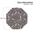 thumbnail image 3 of Kll Octagon Drink Coasters Set Of 4,Pu Leather Absorbent Coasters Set Decorative Coffee Cup Coasters Housewarming Gift For Home Decor-Hedgehogs And Flowers1, 3 of 9