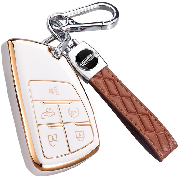 for Chevy GMC Key Fob Cover, for 2022 2023 2024 Chevrolet Silverado 1500 GMC Sierra 1500 2500HD 3500HD Buick Envision, Soft TPU Key Shell Case Remote Smart Key Holder(5 Buttons