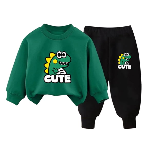 Zanarzt Toddler Baby Boy Clothes Crewneck Boys Cute Dinosaur Print Long Sleeve Sweatshirt Pants Casual Two Piece Set T,3-4 Years