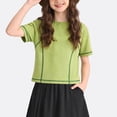 thumbnail image 3 of Posijego Girls Cotton Tops Athletic Running Yoga T-Shirts Short Sleeve Summer Active Shirts for Teen Girls Size 5-15 Years, 3 of 5