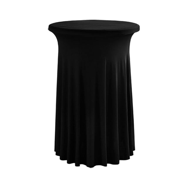 Mantel de cóctel, cubierta de mesa de cóctel reutilizable, elástica, decorativa con faldones, mantel para mesa de fiesta, banquete, decoración. Negro