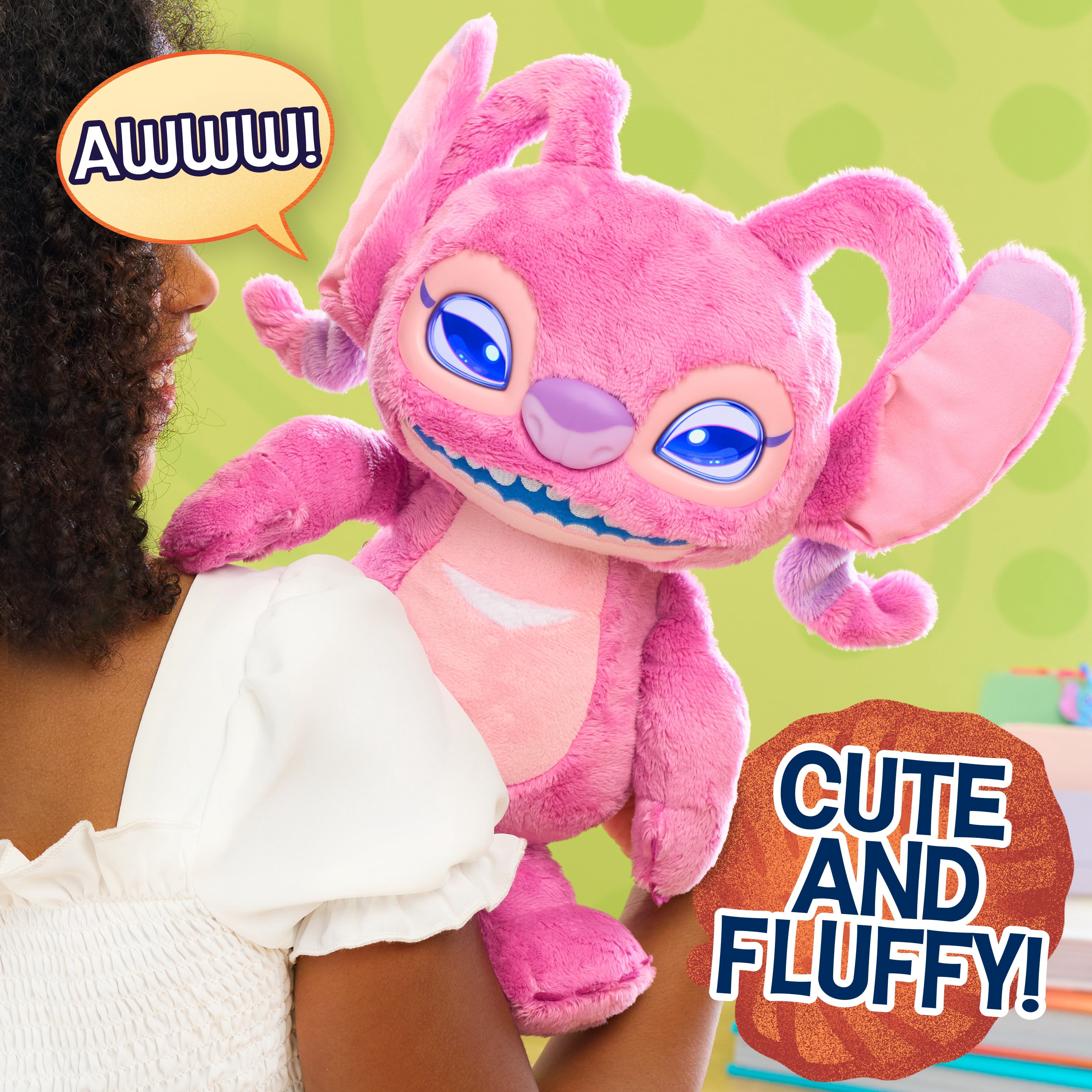 Disney Stitch Angel Many Moods 13.5-inch Interactive Plush, 50+ Sounds & Effects, Ages 3+