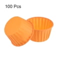 thumbnail image 3 of 100pcs 3.5oz Moldes para Magdalenas de Papel de Tamaño Estándar Envoltorios Antiadherentes Desechables para Bodas Cumpleaños Navidad Postres Naranja, 3 of 6