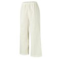 thumbnail image 3 of Gibobby Size 14 Pantalones de pierna ancha sueltos casuales de lino y algodón de verano para mujer Cordón (White, M), 3 of 5