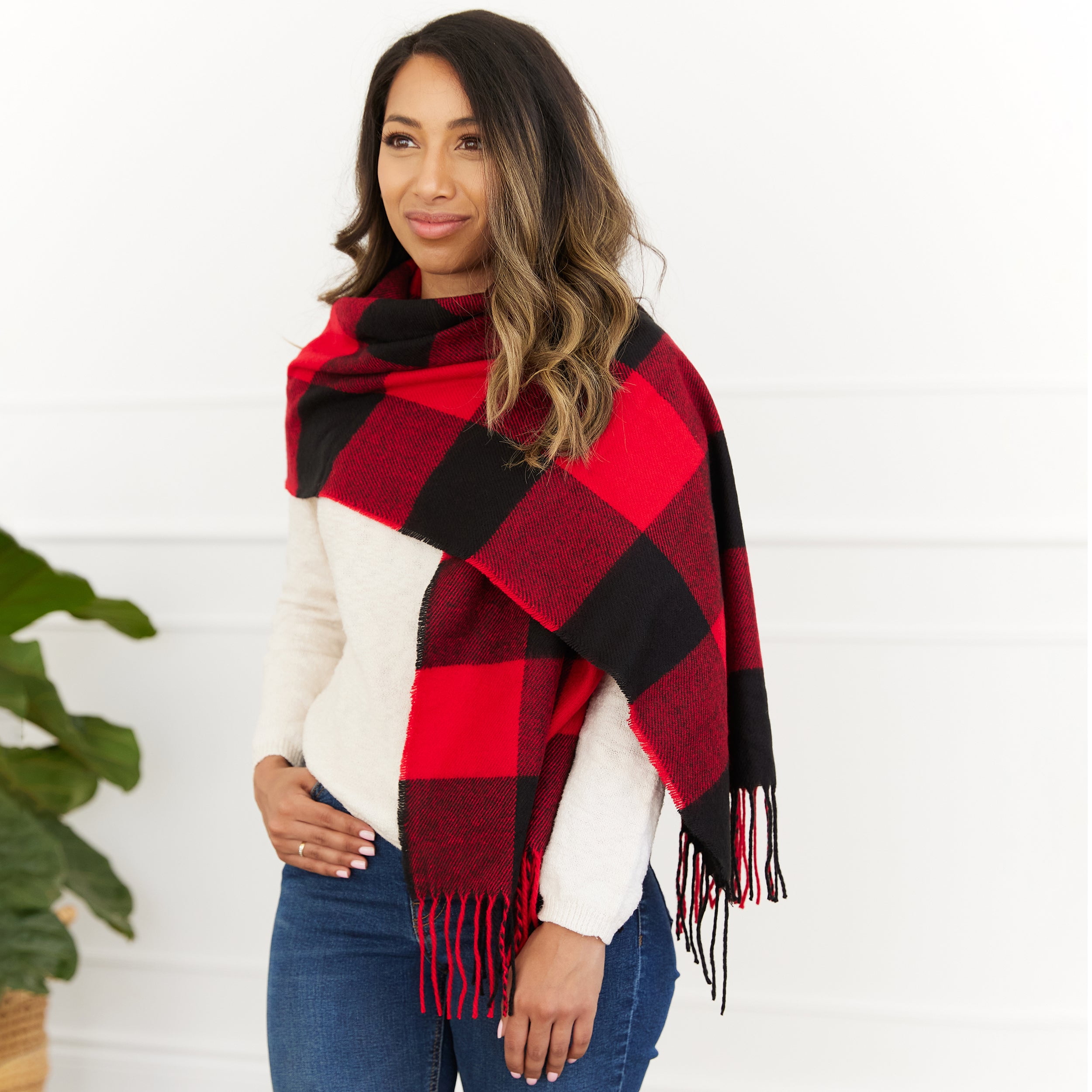 buffalo plaid shawl