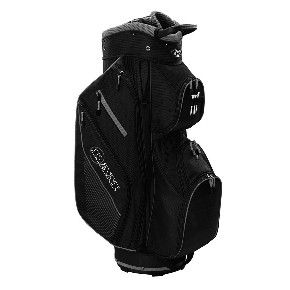 Ram Golf Lightweight Cart Bag with 14 Way Dividers Top Black/Grey