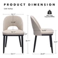 thumbnail image 2 of Memoryfield Dining Chairs Set of 2, Modern  Upholstered Kitchen Side Chairs with Curved Backrest, Beige, 2 of 8