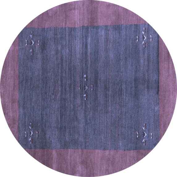 Ahgly Company Indoor Round Abstract Blue Contemporary Area Rugs, 6' Round