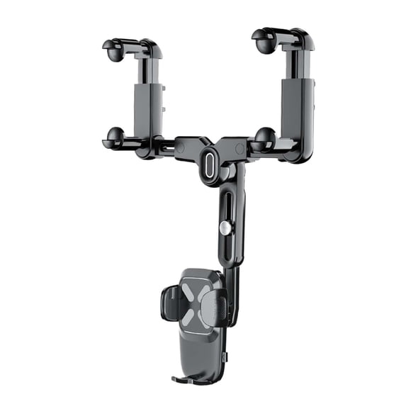 Soporte para teléfono de coche, soporte para espejo retrovisor de coche, ajustable, fácil de usar, resistente. Negro