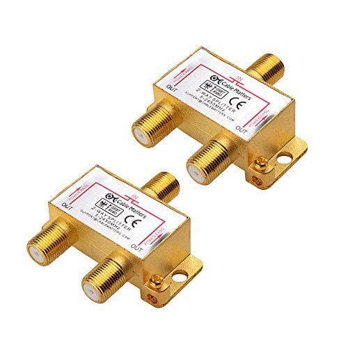Cable Matters 2Pack Gold Plated 2.4 Ghz 2 Way Coaxial Cable Splitter
