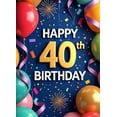 thumbnail image 4 of LUUFILx Happy 40th Birthday Decoration Backdrop Party Supplies Balloon Décor Banner for Celebration Photography Props Background Festive Events, 4 of 8