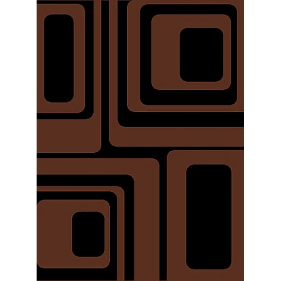 Creative Home Modern Tempo Area Rug 1248-88 Brown/Black Geometric Boxes 5' 3" x 7' 4" Rectangle