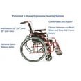 thumbnail image 2 of Silla de ruedas ergonómica ultraligera Karman K-115 de 25 libras con reposapiés extraíble y ruedas de liberación rápida, color rojo, 2 of 5