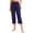 Navy, variant on PMVFHDE Women Solid Color Casual Capri Pants With Pockets Loose Fit Yoga Trousers For Sports Comfort Navy,XXXL