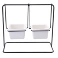 thumbnail image 1 of Geometry Swing Iron Rack Ceramic Flower Pot Home Office Desktop Succulent Plant Display Black, 1 of 8