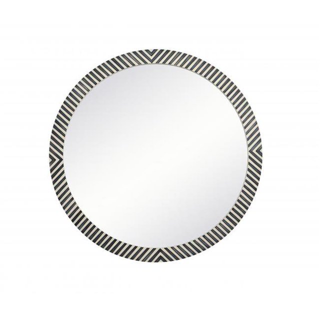 Élégant Decor MR54242 Miroir Rond Chevron 42 Po - 18,5 x 18,5 x 0,16 Po.