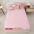 thumbnail image 4 of Manfei Hopscotch Number Zipper Twin Comforter Sets with Fitted Sheet and 2 Pillowcases, Rainbow Cloud Zipper Bedding Set, Pink, Pink Reversible, 4 Pieces, 4 of 7