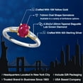 thumbnail image 2 of Gem Stone King 925 Silver and 10K Yellow Gold Red Ruby and Lab Grown Diamond Engagement Ring for Women | 1.20 Cttw | Oval 7X5MM | Gemstone July Birthstone | Size 8, 2 of 6