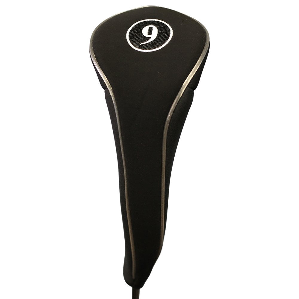 Black Golf Zipper Head Covers Driver 1 3 5 7 9 X Fairway Woods Headcovers Metal Neoprene Traditional Plain Protective Covers Fits All Fairway Clubs Perfect Gift