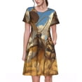 thumbnail image 1 of Balery Farm Corgi German Shepherd Vestidos sueltos de manga corta para mujer, vestidos de verano 2025, vestidos casuales de corte A con vuelo., 1 of 6