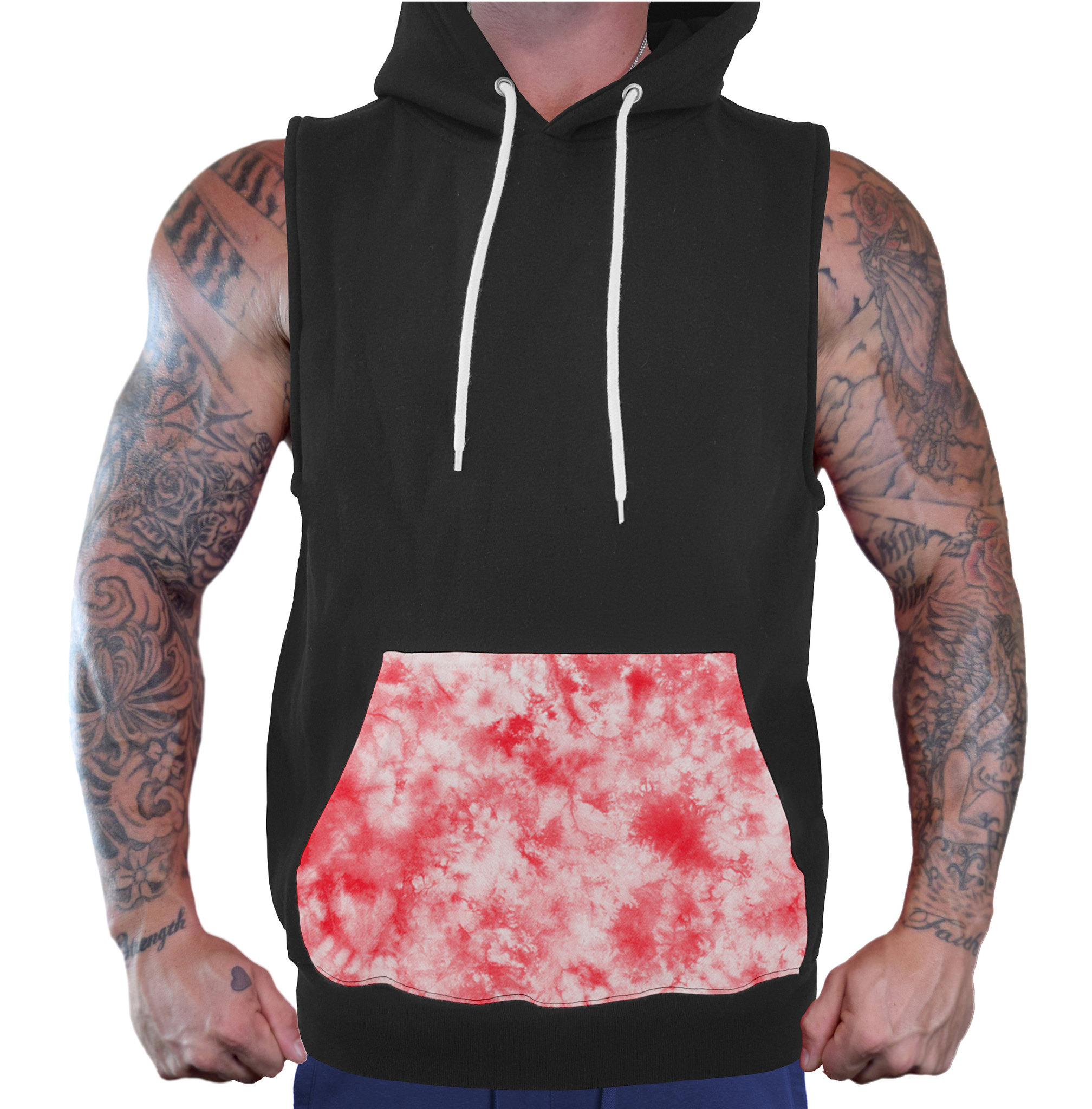 black vest with hoodie