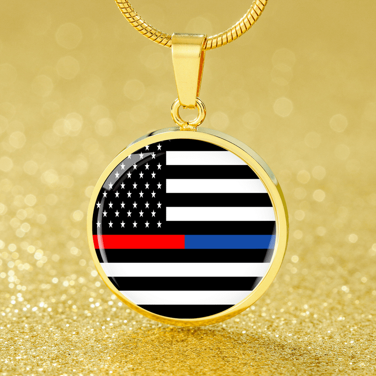Thin red shop line necklace