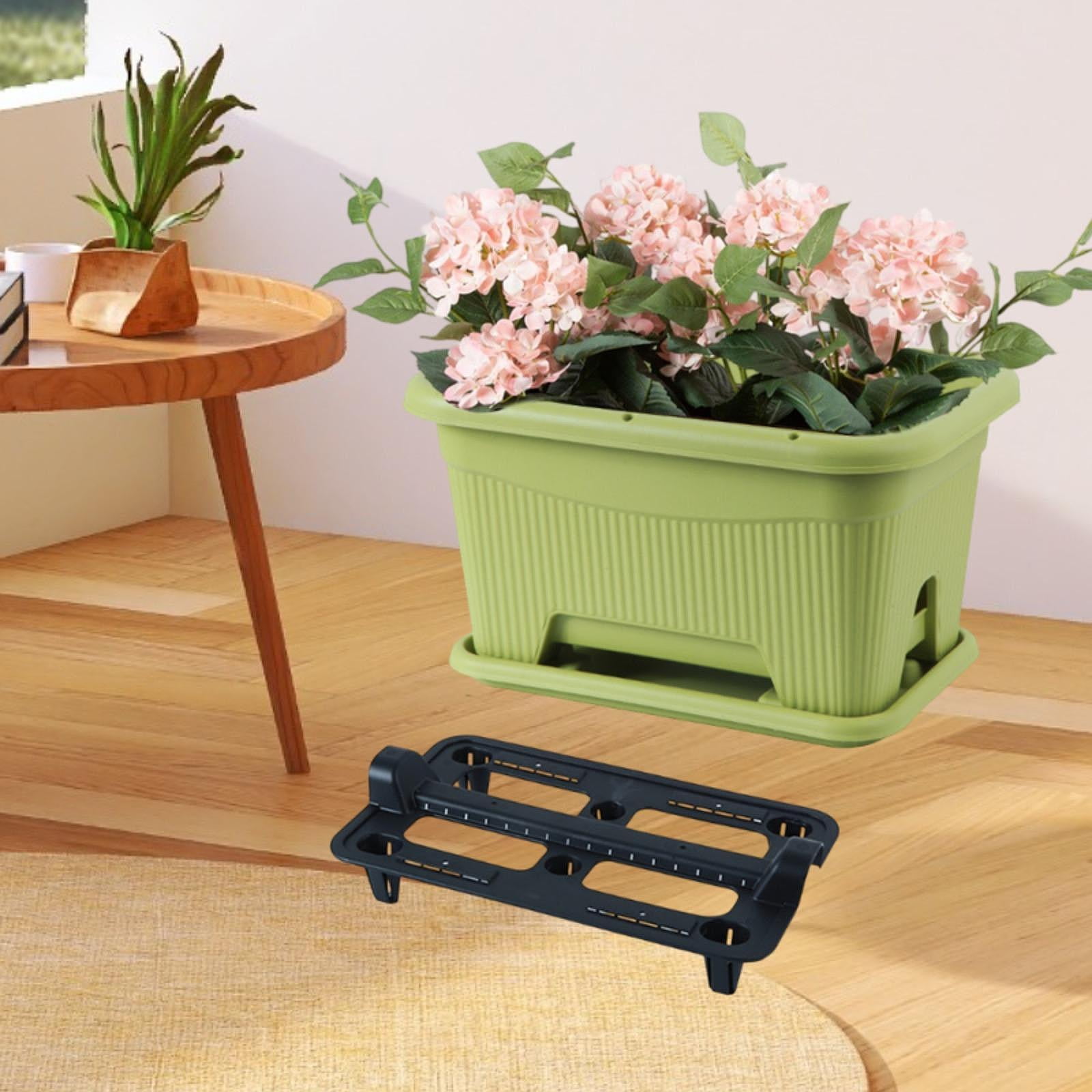 MAGIDEAL Flower Window Box with Tray Patio Planting Tool for Balcony Home Décor Porch Green