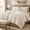 01 - Beige-King (104"x90"), variant on 01 - Beige Super King Plus (128"x120") Boho Tufted Brushed Microfiber Comforter Set