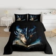 thumbnail image 2 of Homewish Fantasy Theme Full Size Comforter Sets,Cartoon Dragon Bedding Comforter Set,Black Blue Bedding Sets For Teens,Ultra Soft Home Decor Reversible,3pcs, 2 of 8