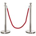 thumbnail image 2 of Mirror Crown Top Rope Stanchion in 3 pcs Set, VIP Crowd Control (96" Red Braided), 2 of 4