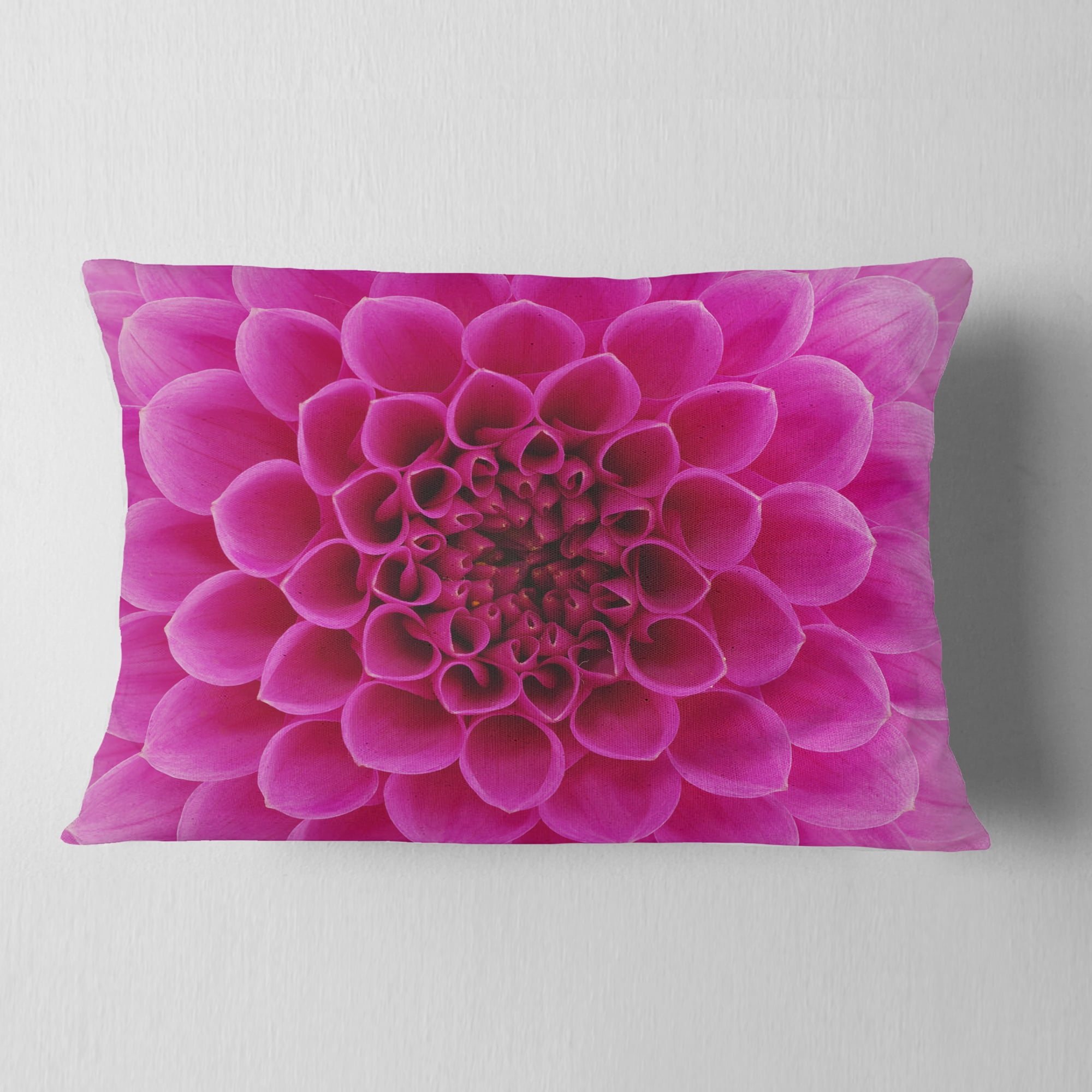 Designart 12" x 20" Pink Polyester Throw Pillow