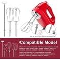 thumbnail image 3 of 6 Pcs Hand Mixer Attachments Set, Stainless Steel Beaters Whisk Dough Hooks Blending Rod, Compatible with Kitchenaid KHM3 KHM5 KHM7 KHM9 Hand Mixer, 3 of 8