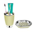thumbnail image 3 of Conjunto de Accesorios de Baño El Conjunto de Baño Incluye Dispensador de Jabón, Soporte para Cepillo de Dientes, Taza para Cepillo de Dientes, Jabone Amarillo claro Soledad Juego de accesorios para baño, 3 of 7