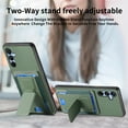 thumbnail image 4 of Dteck Case for Samsung Galaxy A24 4G,Shockproof Carbon Fibre Pattern Leather Case Card Slots Wallet Folding Bracket Stand Cover for Galaxy A24 4G,Green, 4 of 7