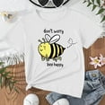 thumbnail image 4 of WEIYLL Girls Graphic T-Shirts Cute Cartoon Bee Print Short Sleeve Crew Neck Summer Casual Kids Clothing, 4 of 5