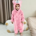 thumbnail image 3 of Favoffer Baby Bear Ear Fleece Hooded Jumpsuit Winter Zipper Romper with Double-Sided Comfy Pajamas/Sleepwear for Home Sleep/Casual/Holiday Boys Girls Toddler Infant 3M-6Y, 3 of 7