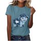 thumbnail image 2 of Tejiojio Women's Animal Printed T-shirt Casual Round Neck Short Sleeve Blouses S-2XL, 2 of 4